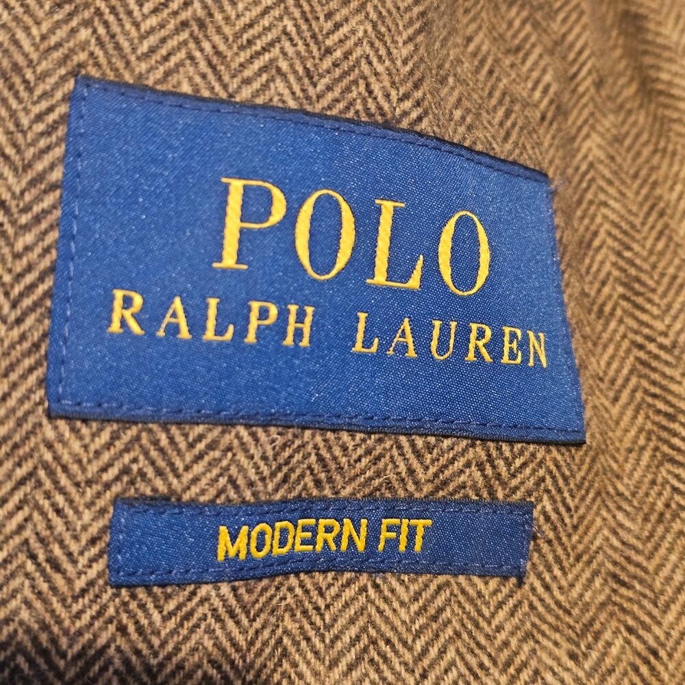 Polo Ralph Lauren Modern Herringbone Brown Blazer (38R) - Picture 2 of 5